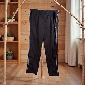 Nike Athletic Track Pants Black/White Logo Men's Size XL